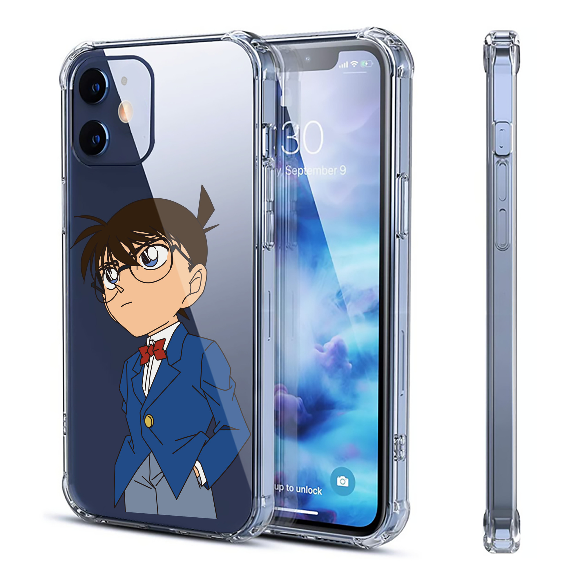 （画像用） 名探偵コナン 江戸川 コナン Detective Conan Conan Edogawa 【iPhone 12シリーズ対応】透明スマホケース（クリアソフトケース）